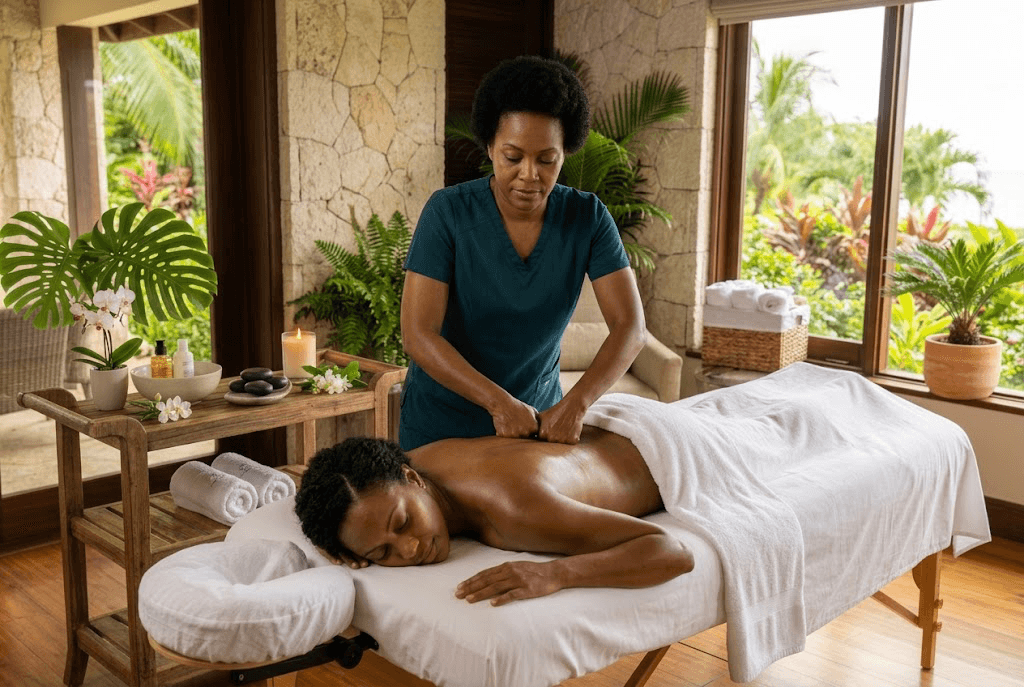 Garden wellness setting